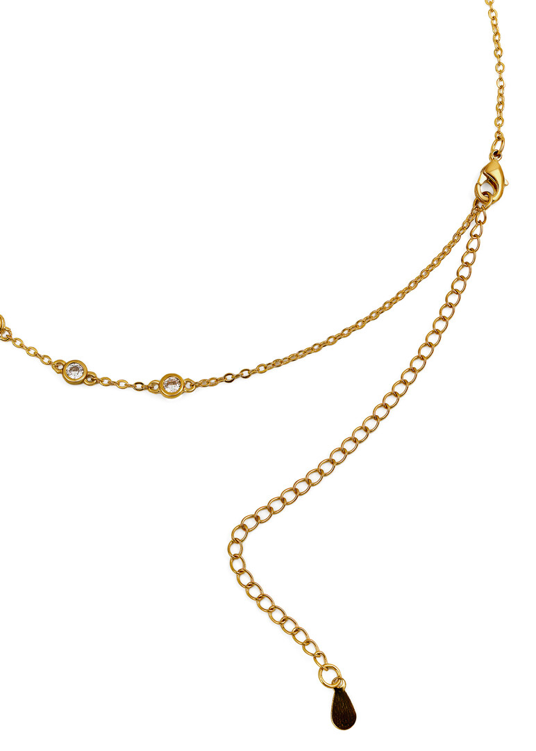 gold-plated love necklace with crystal