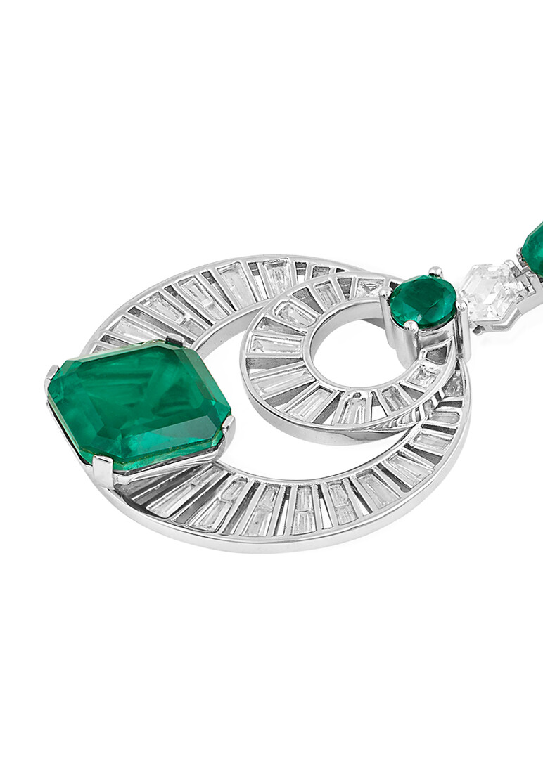Doublet Emerald Moon Bali Earr