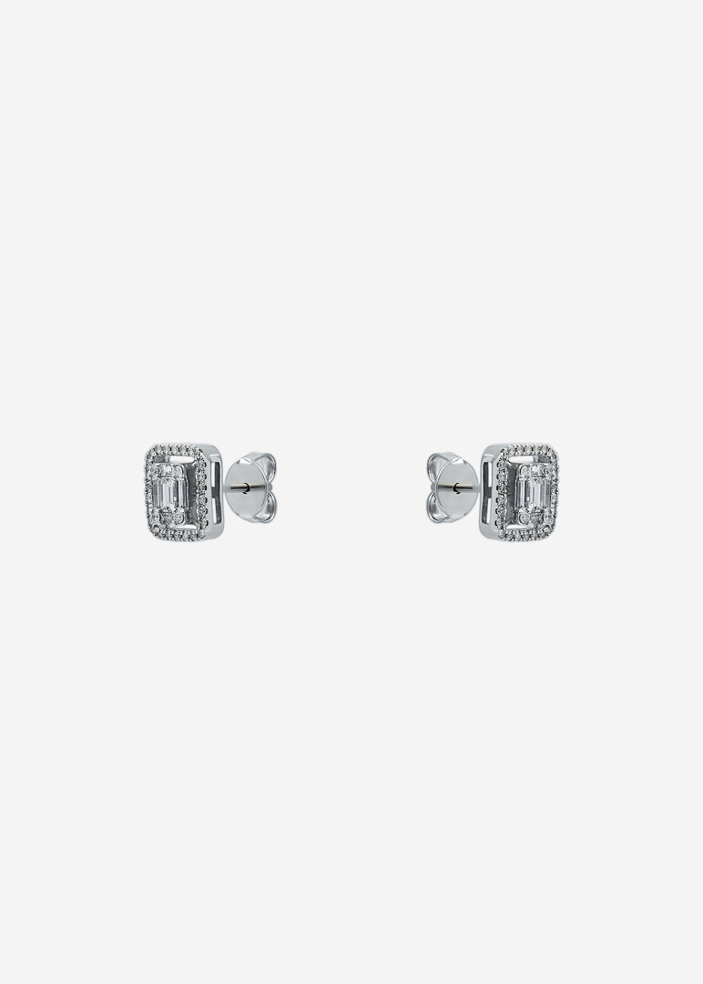 White Gold Stud Earrings with Diamonds