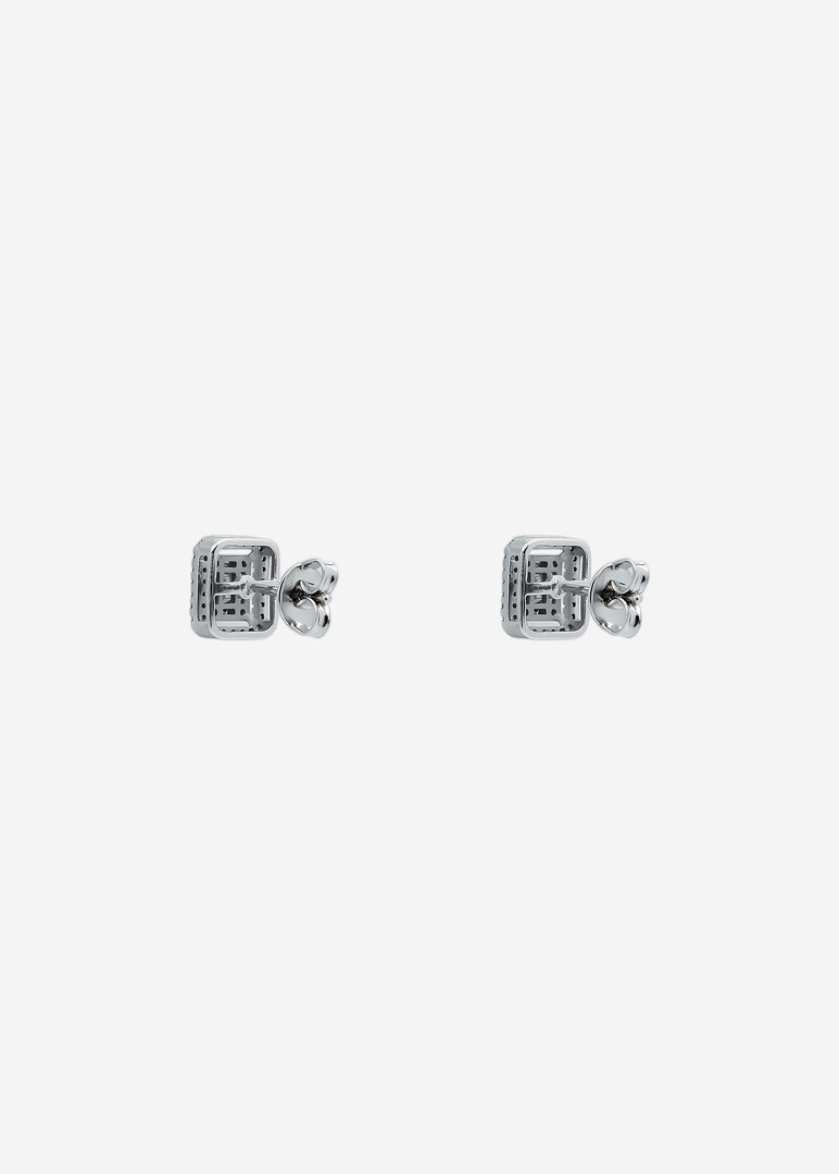 White Gold Stud Earrings with Diamonds