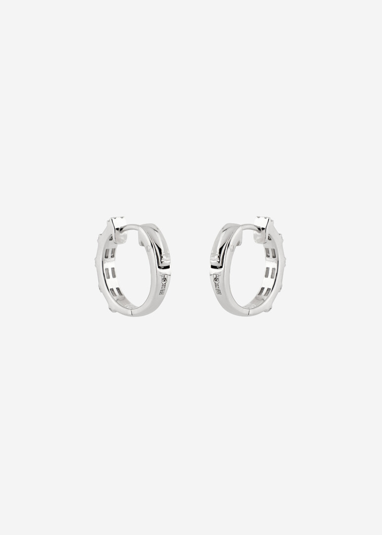 Серьги-кольца из белого золота с бриллиантами