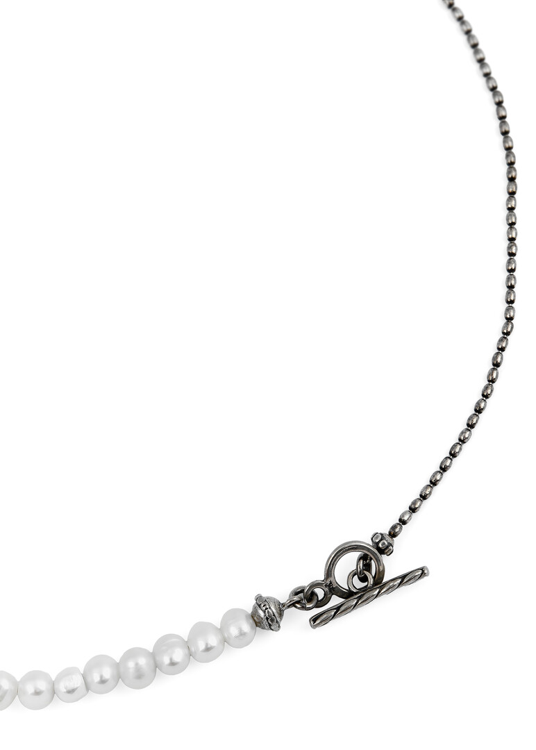 gold-plated collar chain necklace with double eye