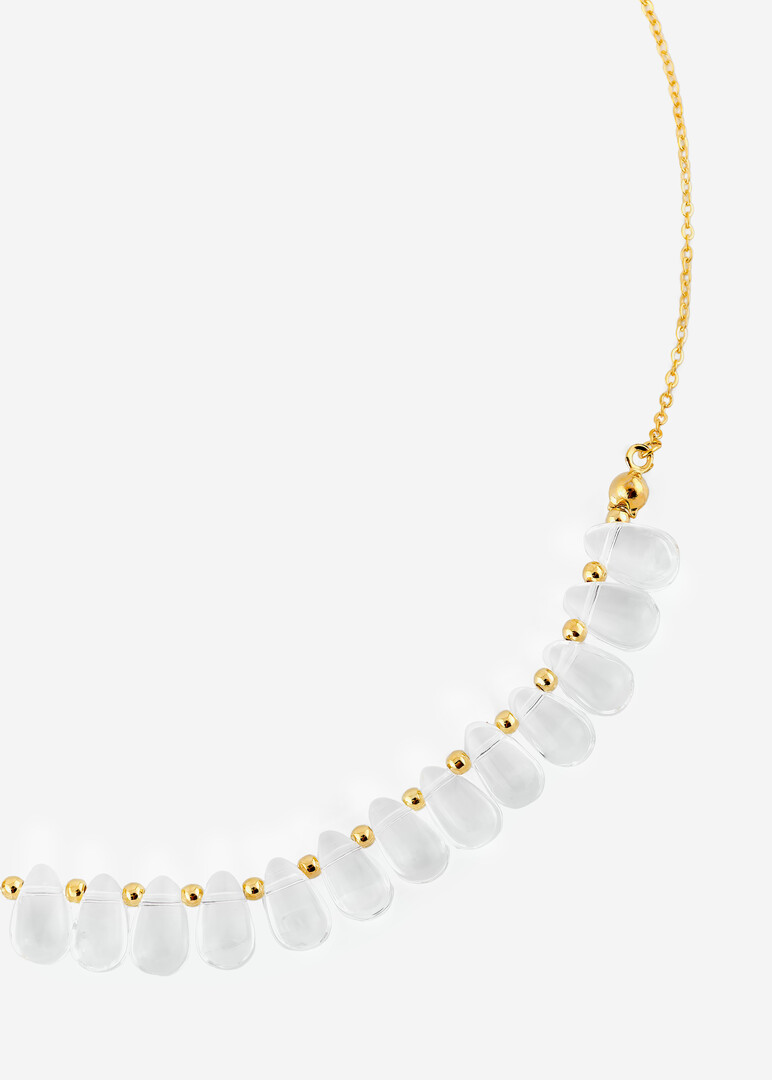 slim gold-tone crystal necklace