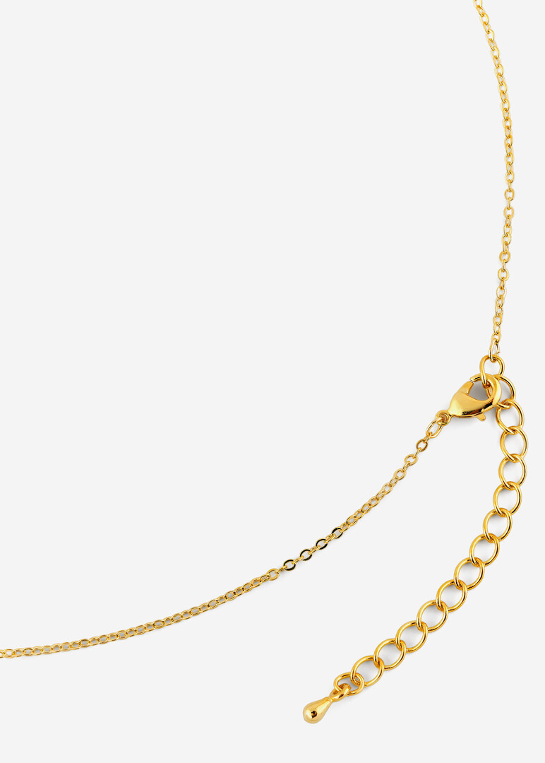 slim gold-tone crystal necklace