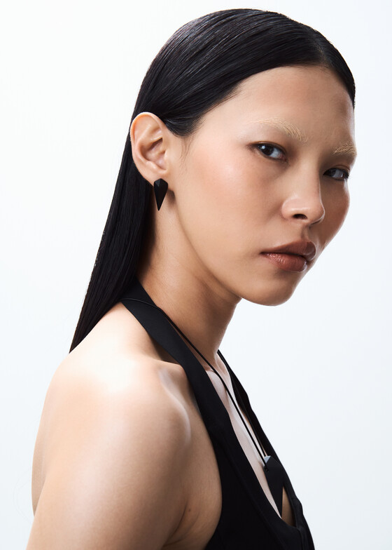 Моносерьги Rick Owens Черная моносерьга