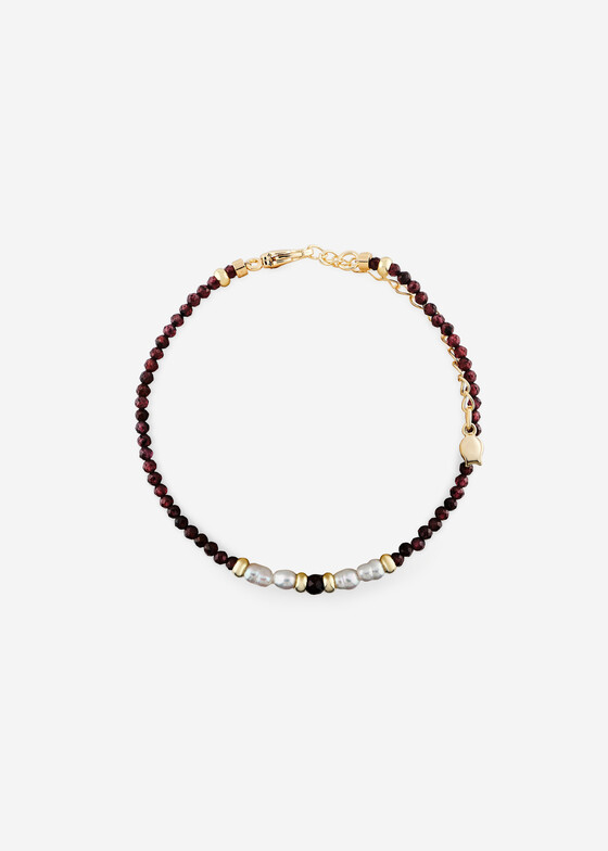 Браслеты из бусин Wisteria Gems Браслет из граната со вставками из культивированного жемчуга