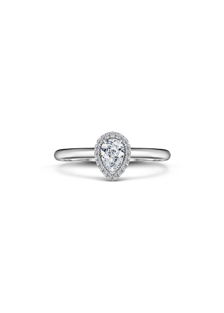 white gold ring with a diamond