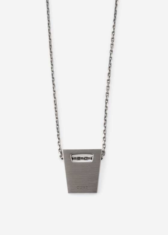 Колье Rick Owens Серебристая подвеска на цепочке DOGTAG