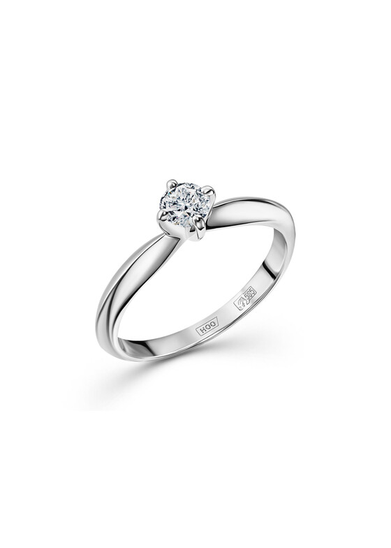 Тонкие кольца ALROSA DIAMONDS Кольцо из белого золота с бриллиантом