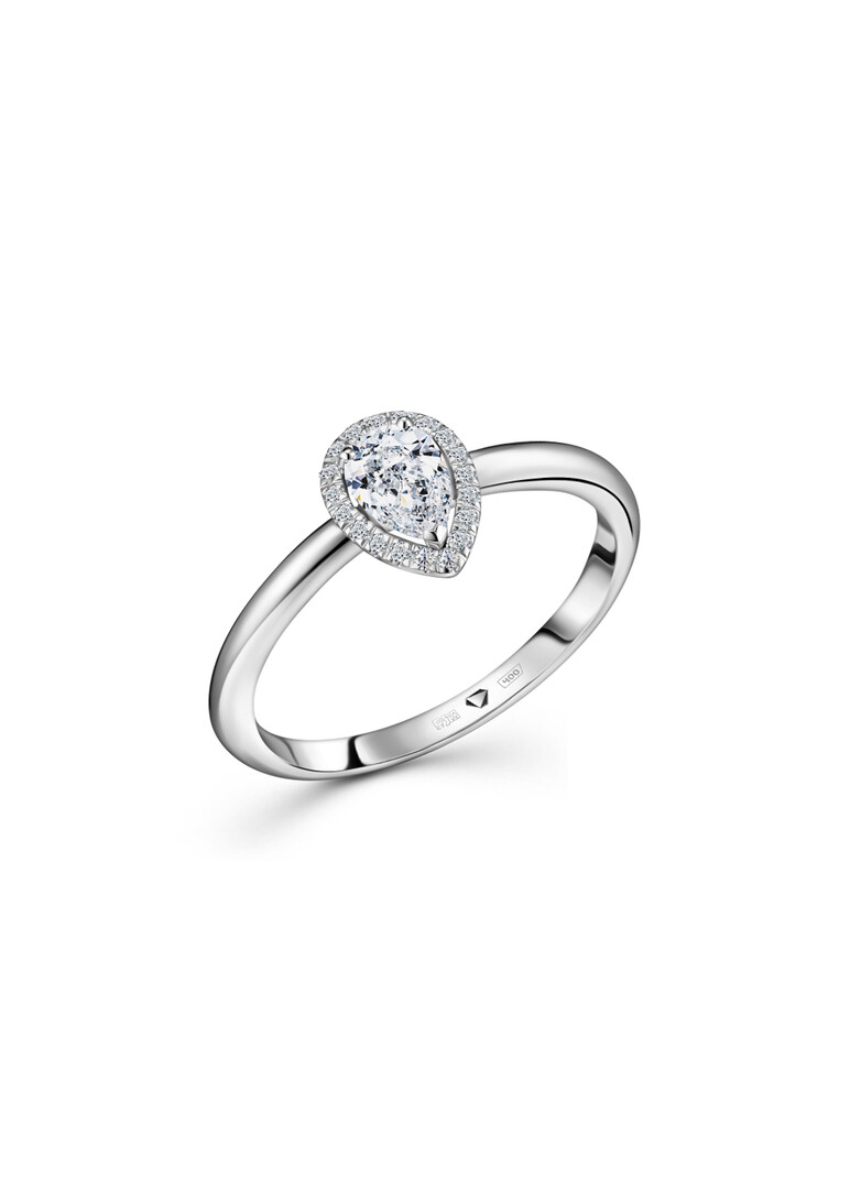 white gold ring with a diamond