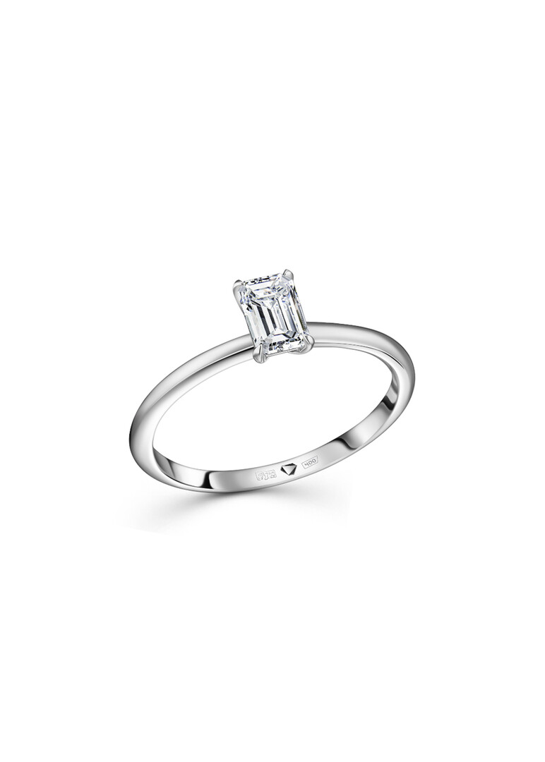 white gold ring with a diamond