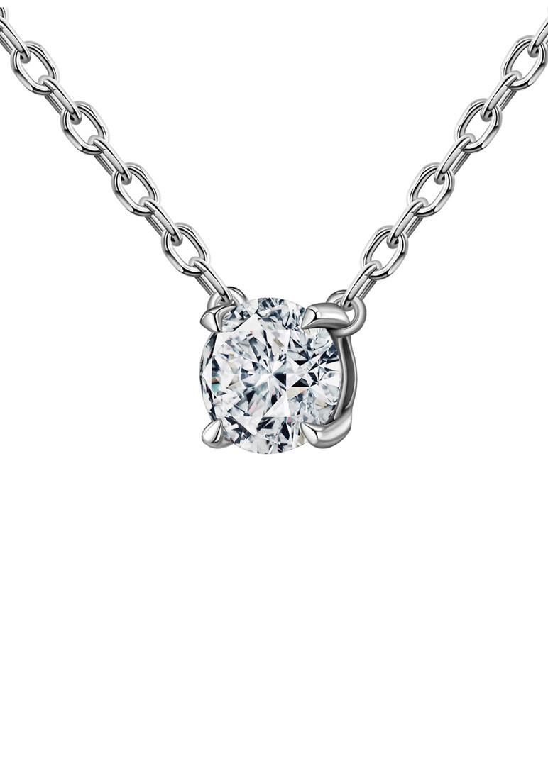 white gold necklace with a diamond