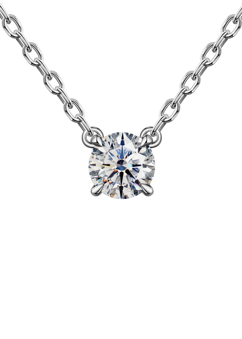 white gold necklace with a diamond