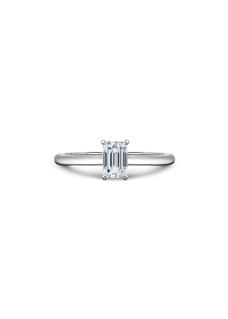 white gold ring with a diamond