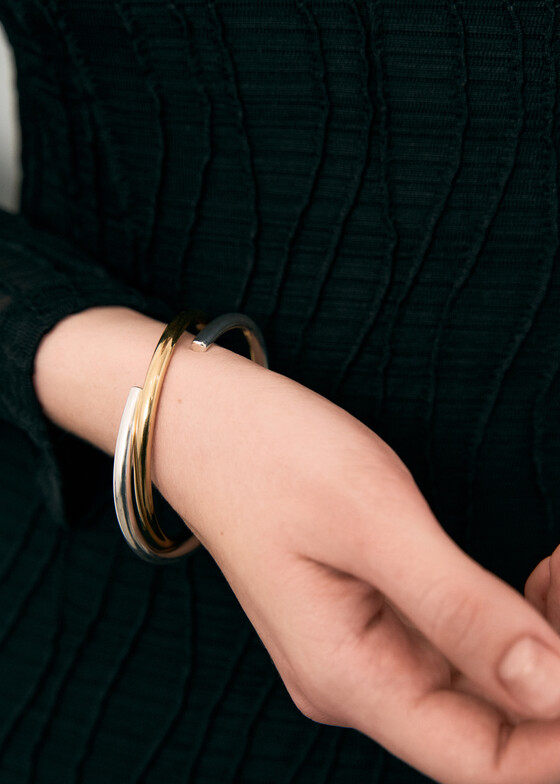 Жесткие браслеты LUTA Jewelry Позолоченный браслет из серебра BASIC