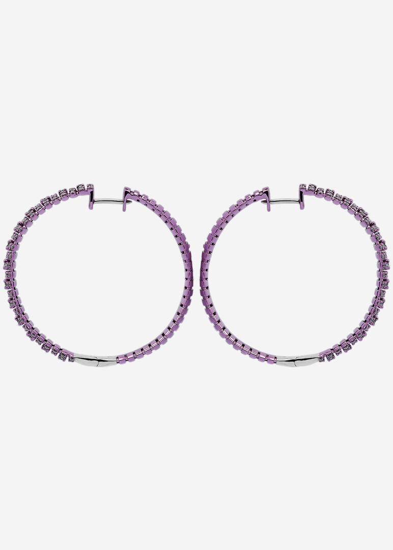 Small Pink Amethyst Hoop Earrings