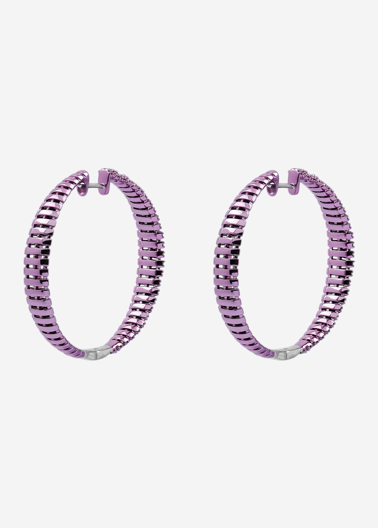 Small Pink Amethyst Hoop Earrings