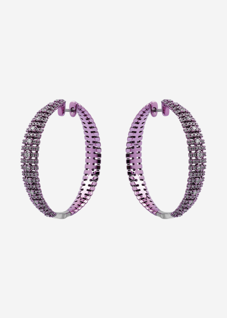 Small Pink Amethyst Hoop Earrings