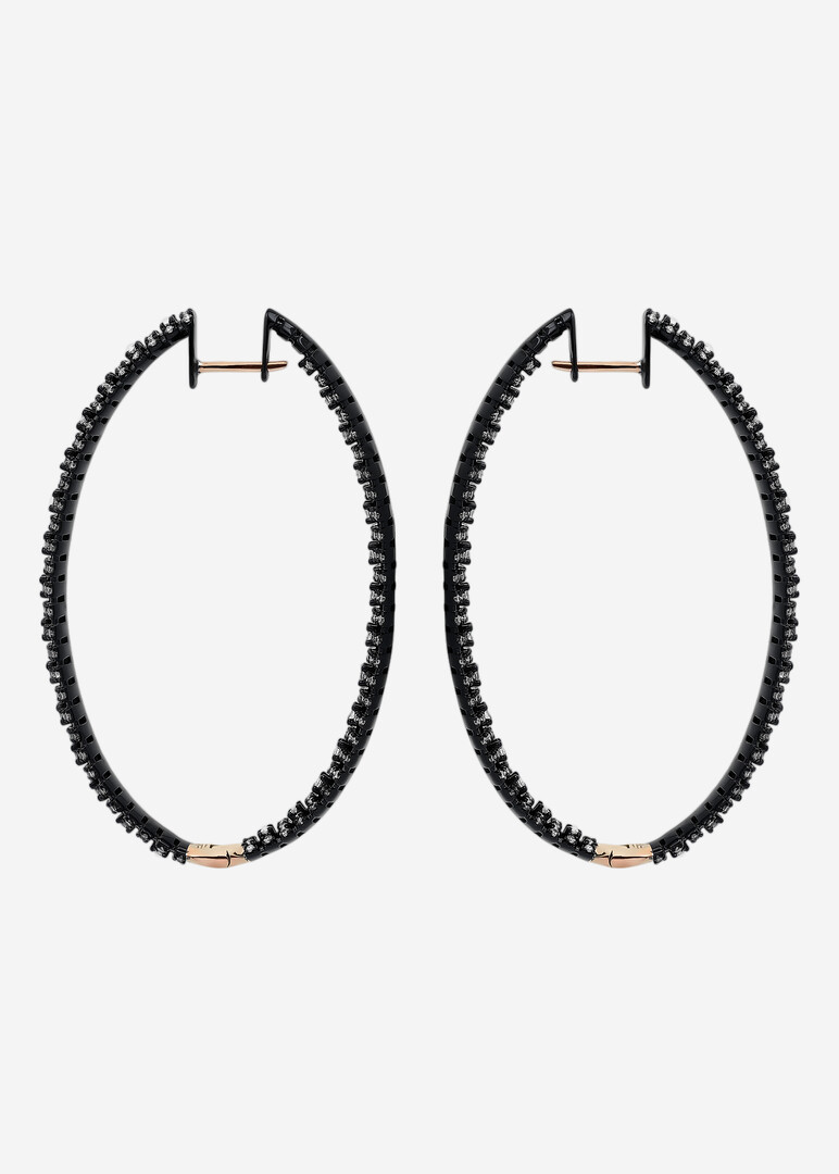 Black Diamond Hoop Earrings