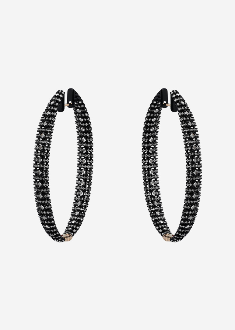 Black Diamond Hoop Earrings