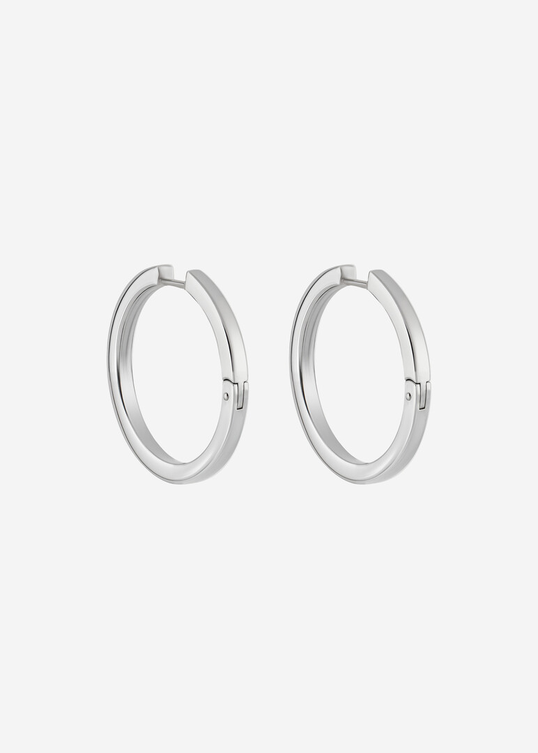 серьги-кольца из серебра с квадратным сечением