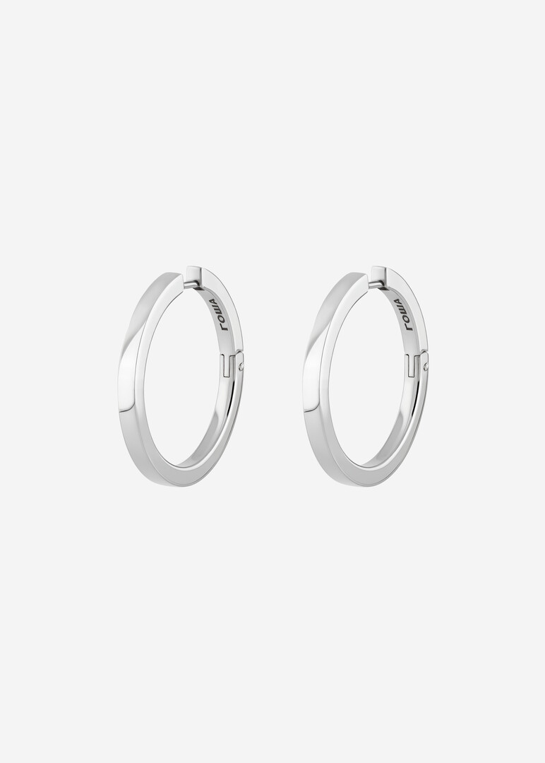 серьги-кольца из серебра с квадратным сечением