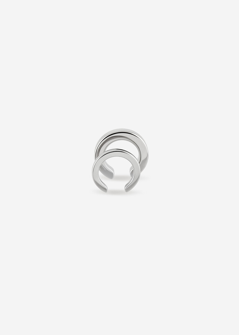 silver square-section cuff set