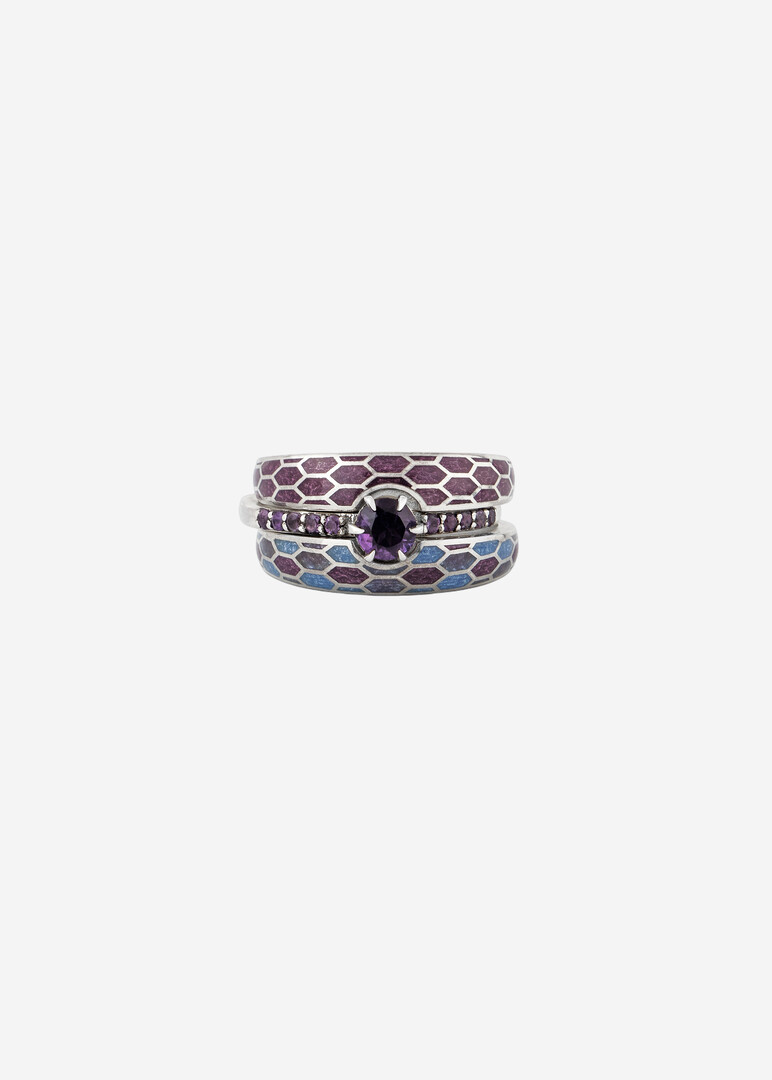 silver ring with hot enamel «Drop of Poison»
