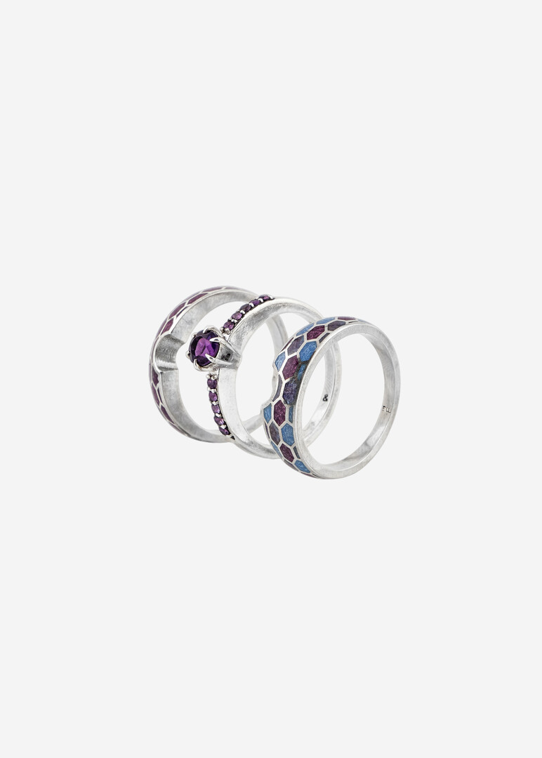 silver ring with hot enamel «Drop of Poison»
