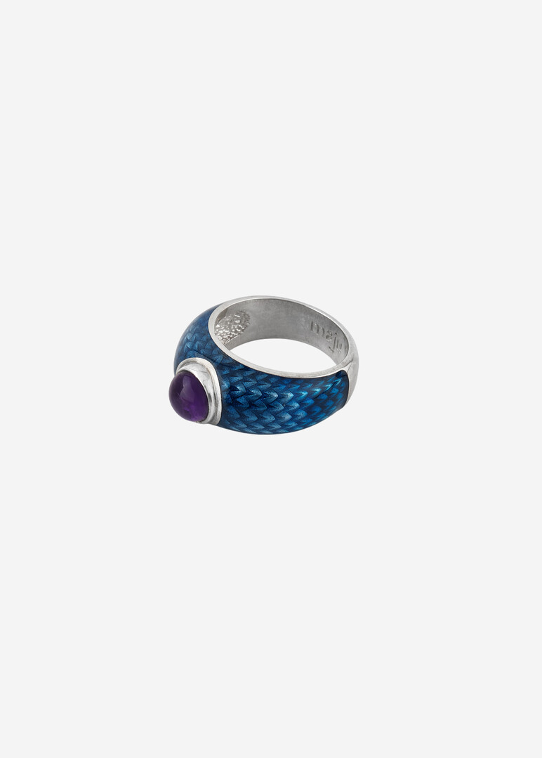 silver ring with hot enamel «Dragon's Eye»