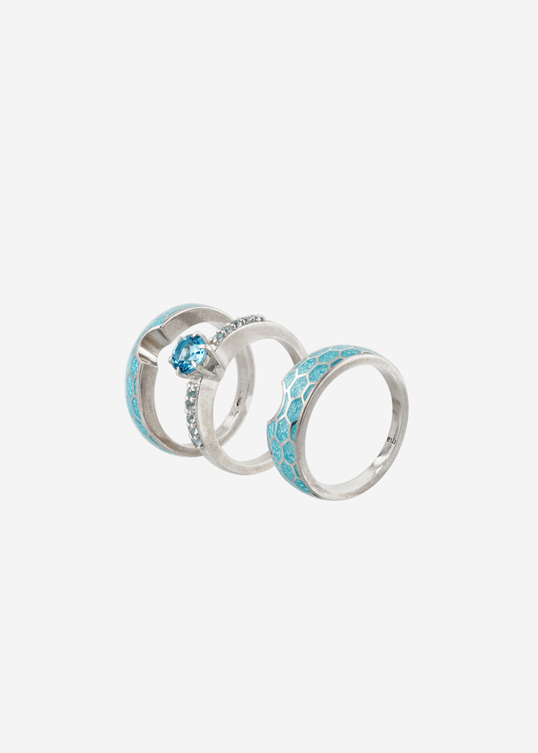 silver ring with hot enamel «Drop of Poison»