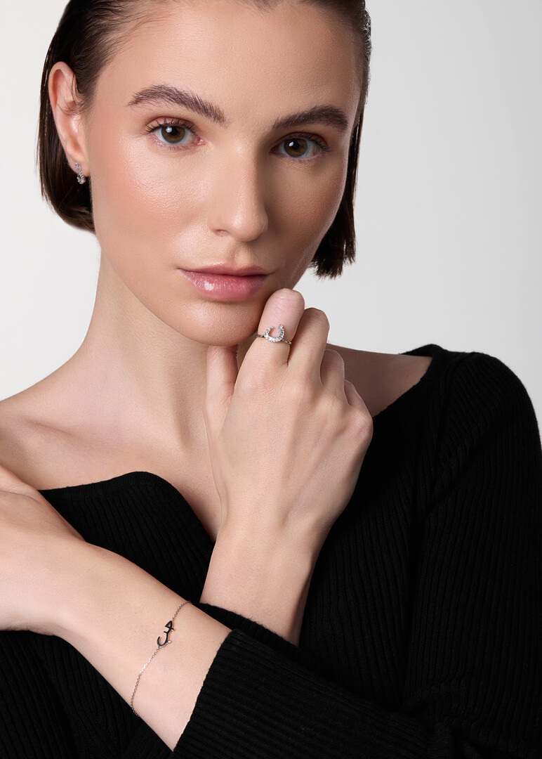 Bracelet "Hobb", 18K White Gold with White Diamonds