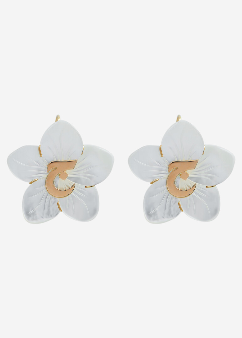 earring oula 18k yellow gold-plated and mother-of-pearl letter jeem