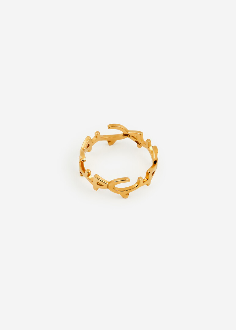 Yellow gold ring Love