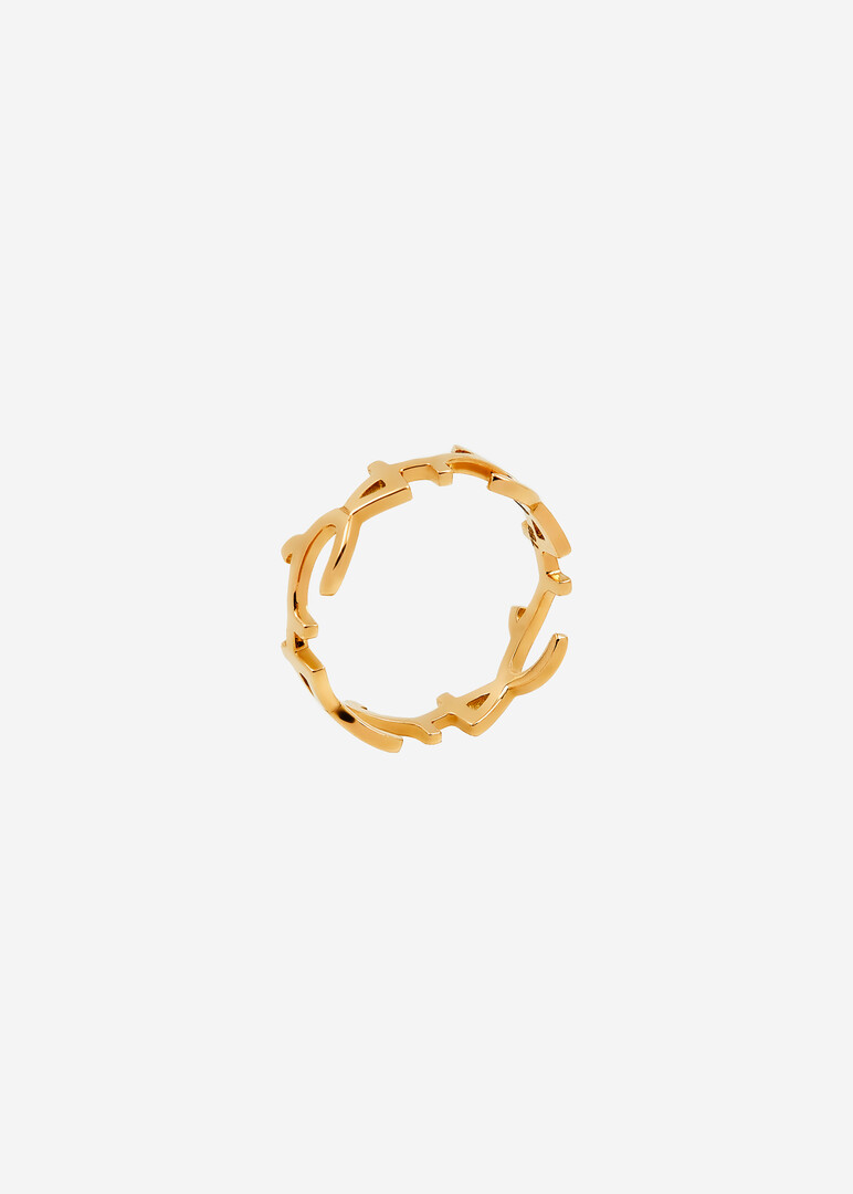 Yellow gold ring Love