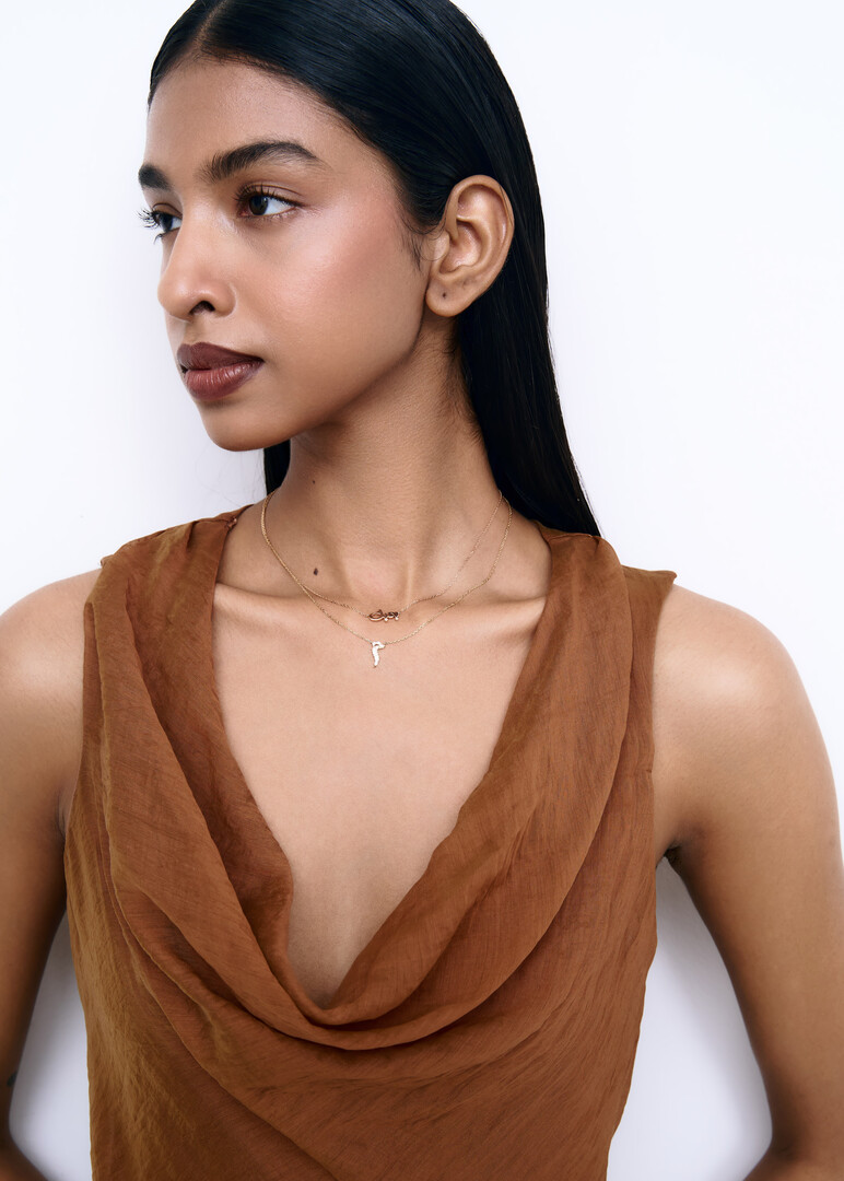 18k rose gold word bhbk white diamond necklace