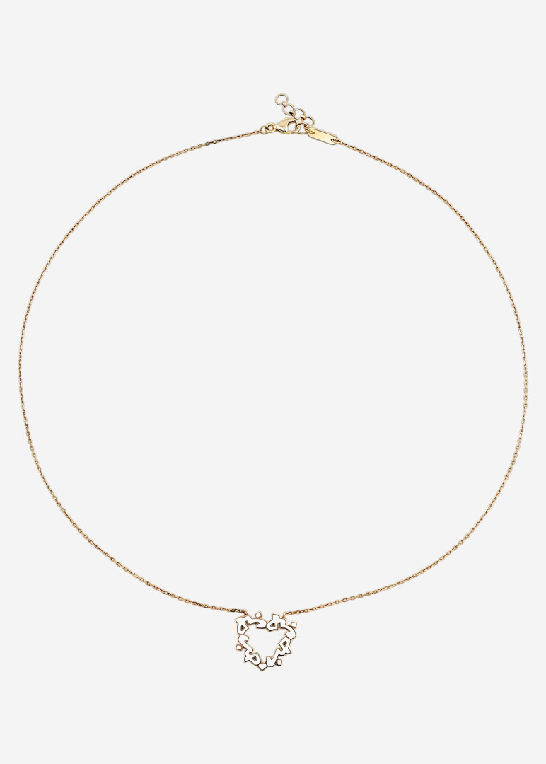 pendant necklace hobb 18k yellow gold heart hob white