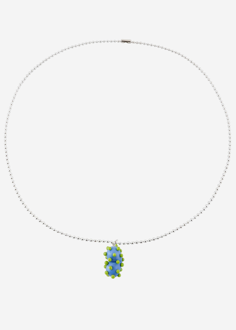 Necklace with glass pendant «Bean», No. 129 FAIRY BERRY