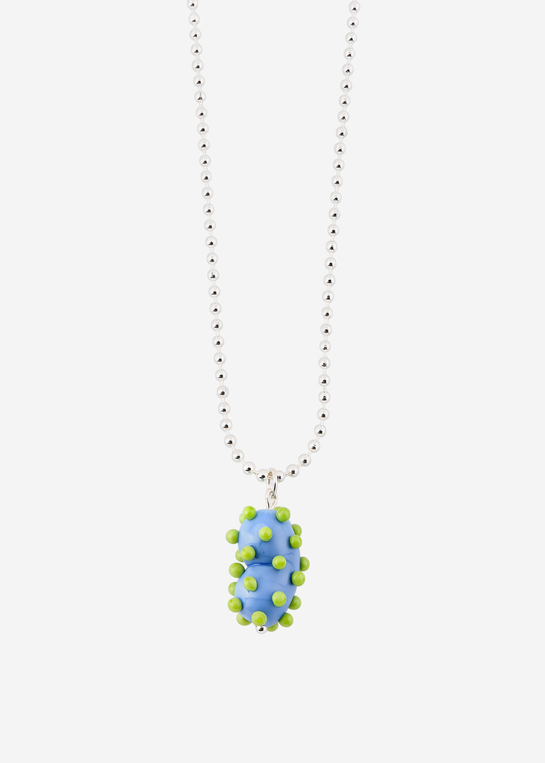 Necklace with glass pendant «Bean», No. 129 FAIRY BERRY