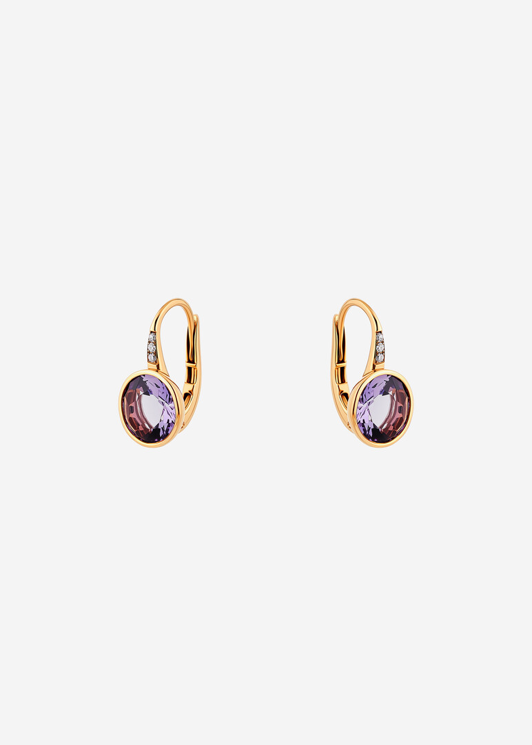 gold diamond and amethyst earrings