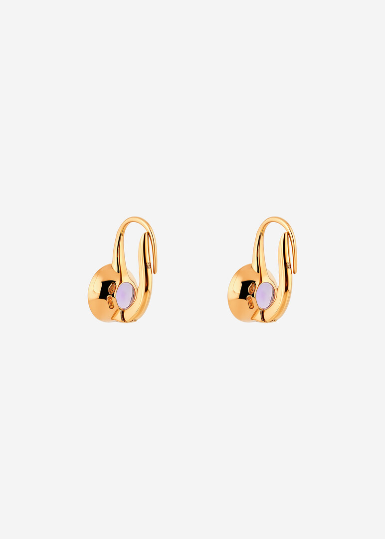 gold diamond and amethyst earrings