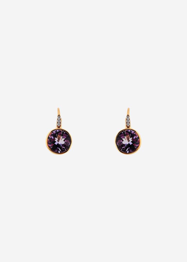 gold diamond and amethyst earrings