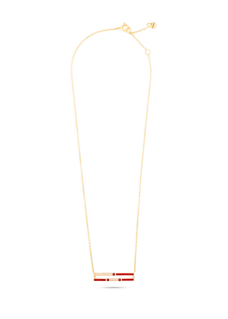 Gold necklace with diamonds and rubies Versa