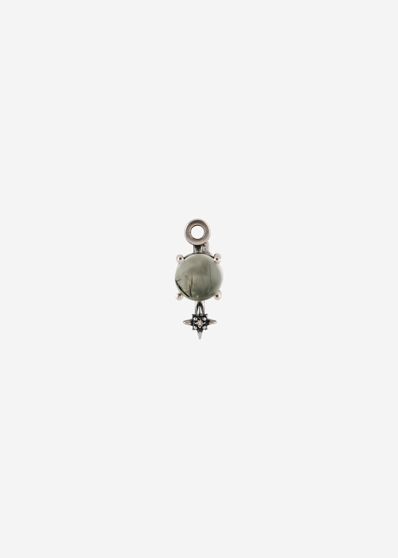 Моносерьги KRISHE Монопусета из серебра PREHNITE