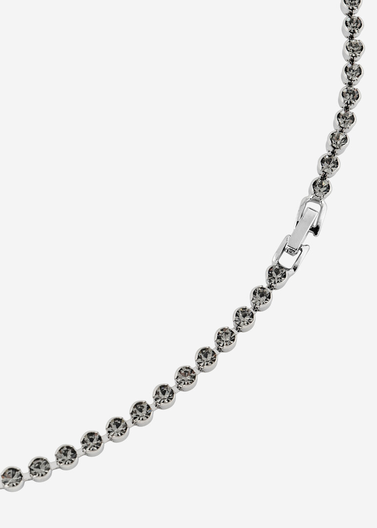 silver-tone sautoir with cognac crystals