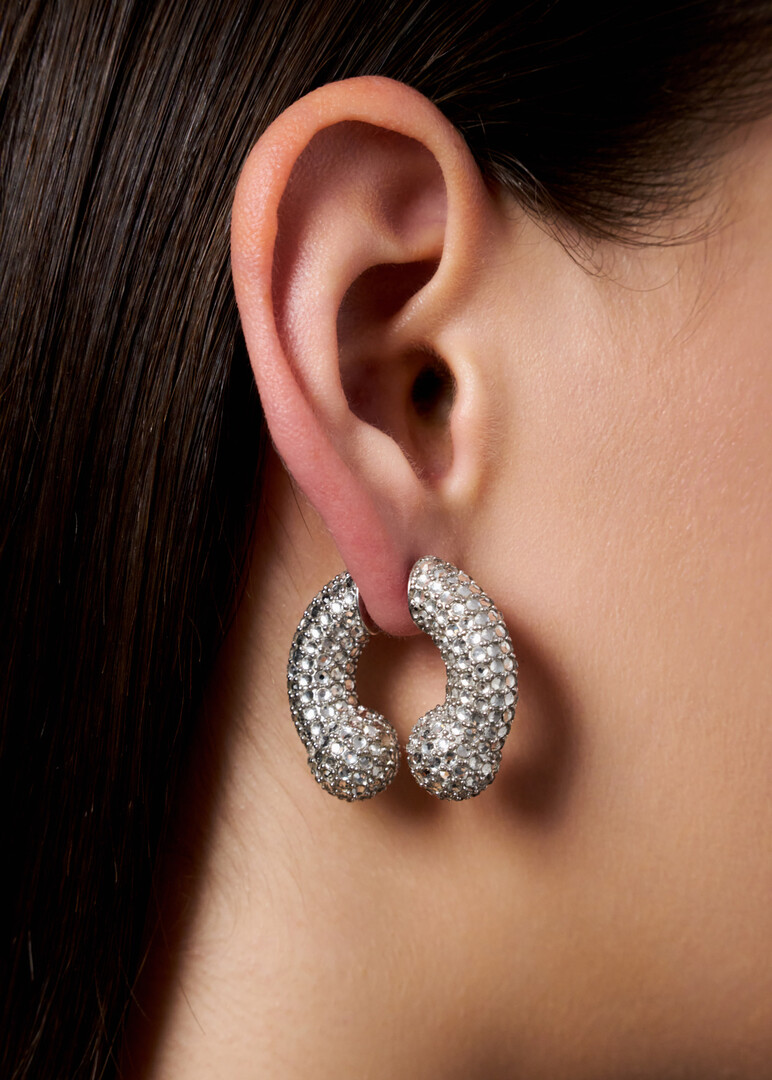 silver crystal mono-earring CRYSTAL ALBERT