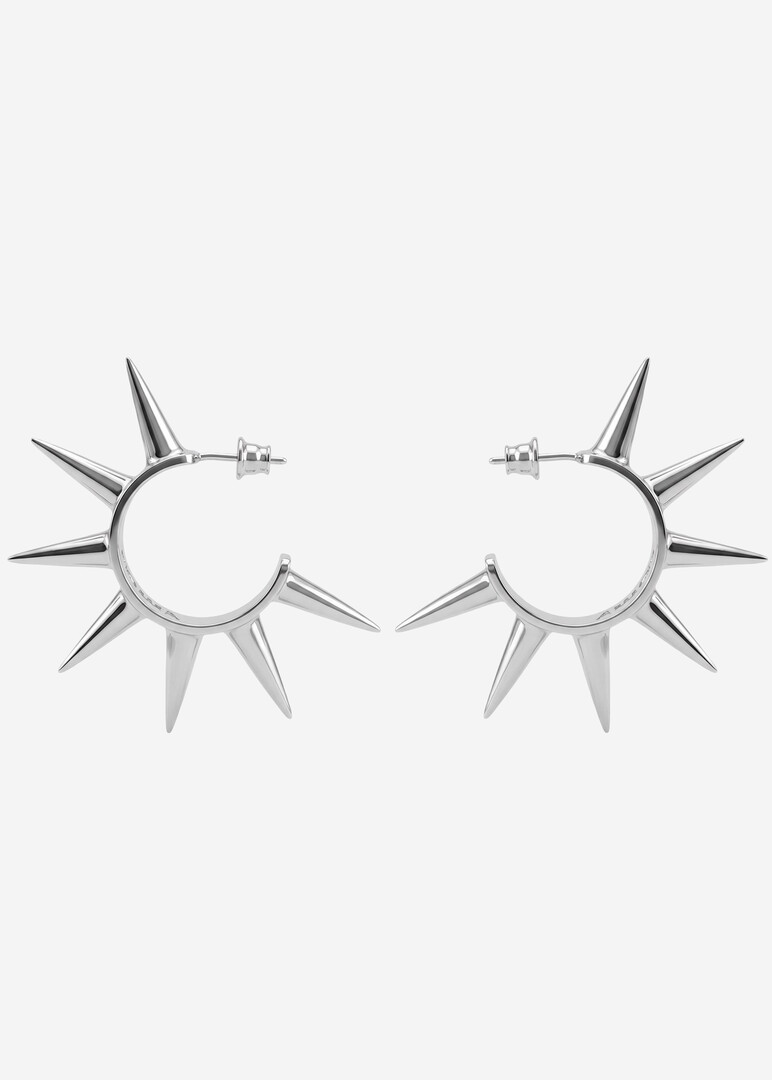 silver spike ring earrings