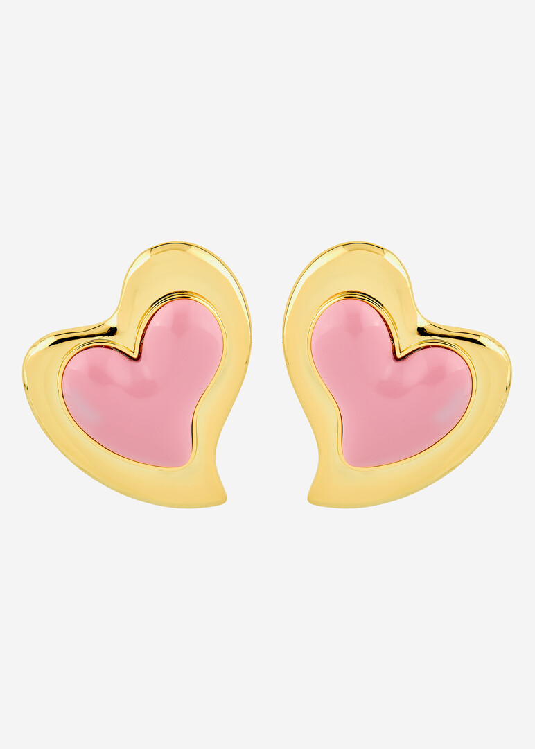 Позолоченные серьги HEARTFELT PINK