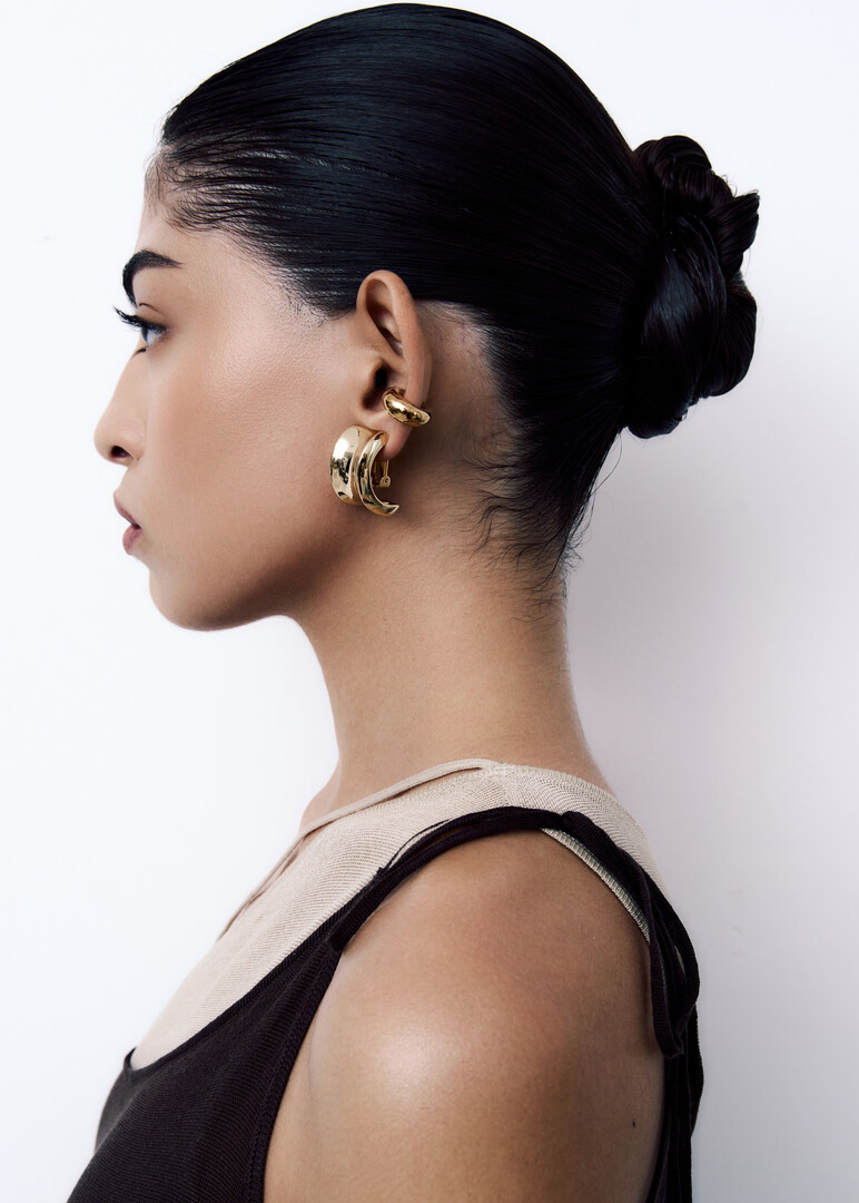 Gold plated clip on earrings