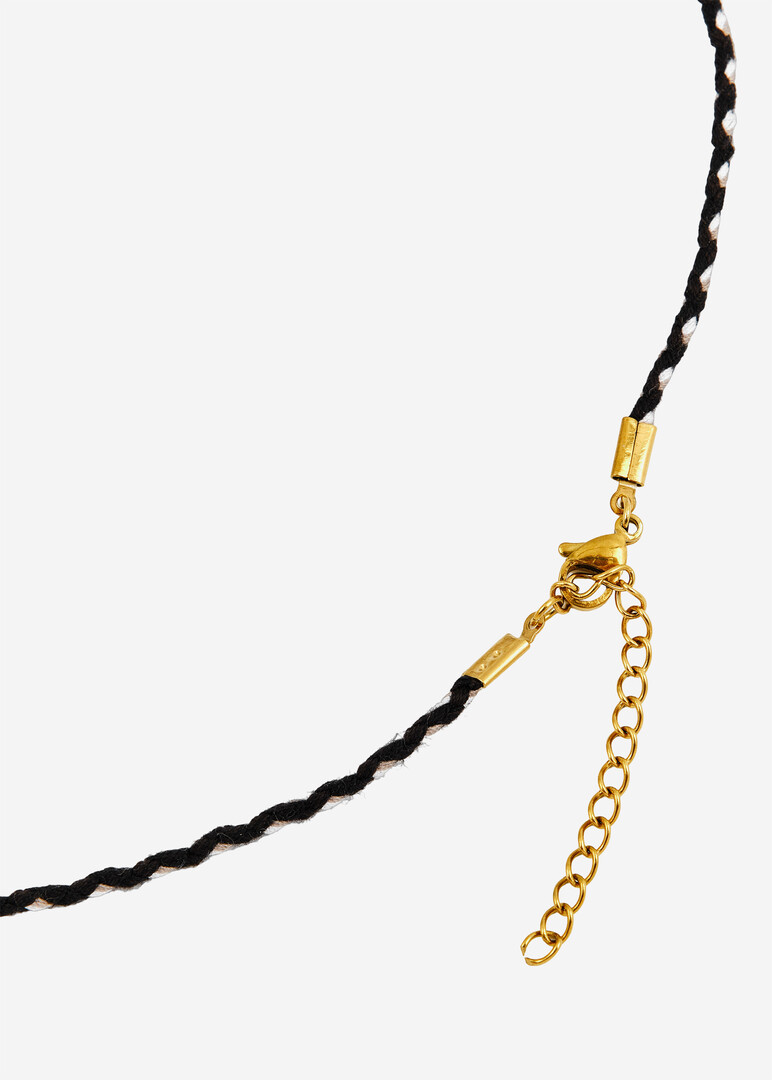 Gold-Plated Talisa Talisman Necklace, Black